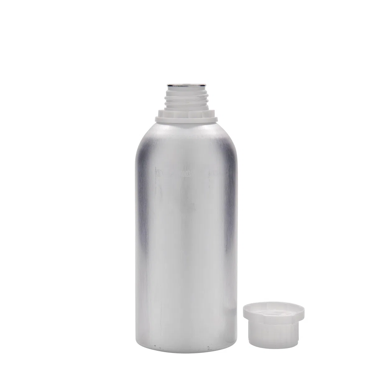 6er Set Aluminiumflaschen 625 ml silber rund mit Schraubverschluss
