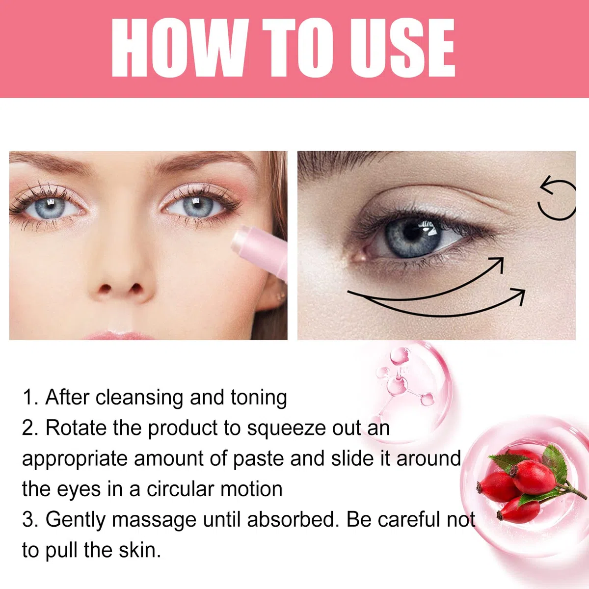 Pink Collagen Volume Multi Balm, Anti-Falten und feuchtigkeitsspendend, mildert feine Linien, strafft die Haut, Anti-Aging Pflege | Für die Augenpartie, Wrinkle Power Filling Sofort-Effekt
