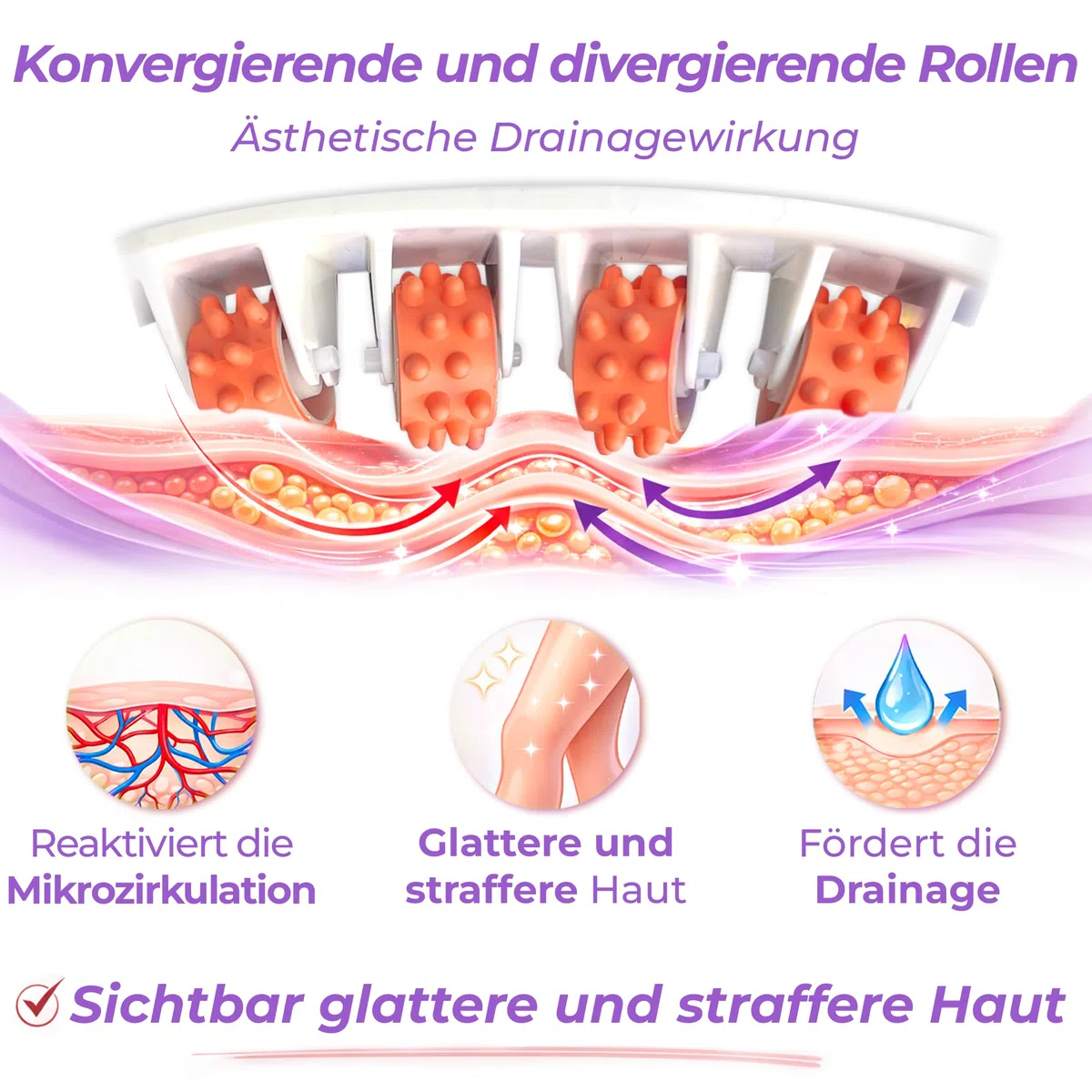 TESMED Cellulite Smooth Manuelles Anti-Cellulite-Massagegerät – Effektive aber sanfte Massage – Beine, Oberschenkel und Gesäß – patentiert – Made in Italy