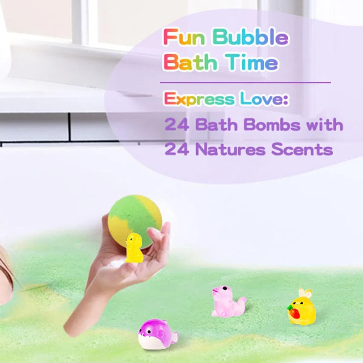 Badekugeln für die Badewanne 24 Stück Duftende Meerestier-Motive | Kinder Badespielzeug Badesalzkugeln Für Kleinkinder Vorschulkinder Zuhause Badezimmer Kindergarten Vorschule