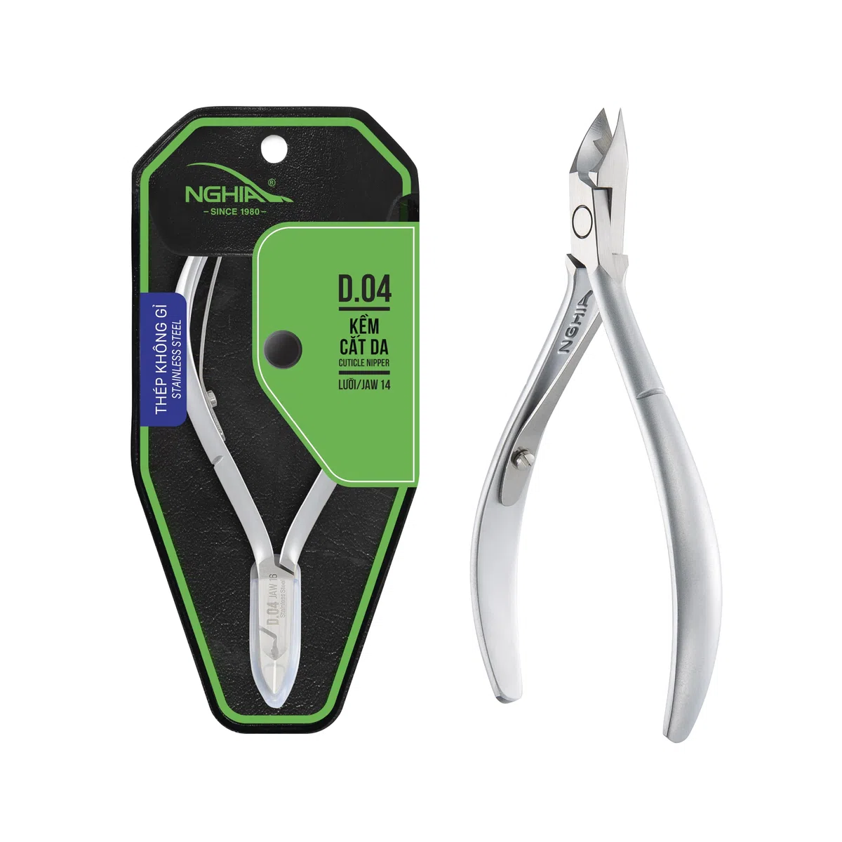 Nghia Nagelhautzange D-04 JAW 14 | Edelstahl | langlebig und scharf | ergonomisches Design | grau beschichtet | ideal für Salons und den Heimgebrauch