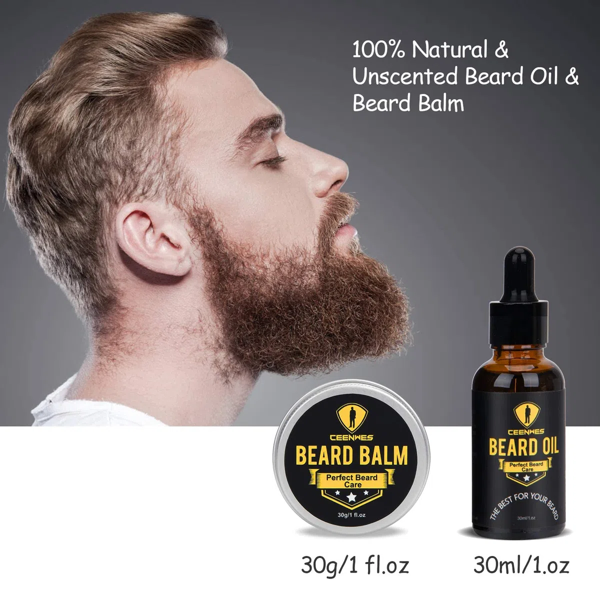 Bartpflege Set 9 in 1 Bartpflegeset Bartshampoo Bartöl Bartbalsam für Bart Pflege Bartbürste Bartkamm Bartschere Bartschablone Perfektes Geschenk für Männer