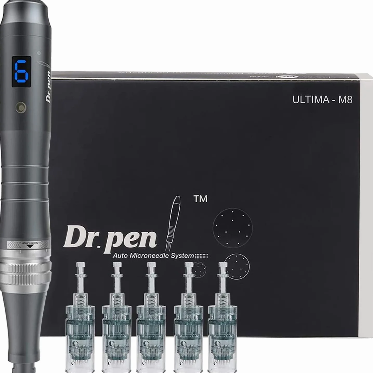 Dr.Pen Ultima M8 Microneedling Pen - Drahtloses Mikro-Needling pen elektrisch Derma Pen für Gesicht, Körper and Hautpflege, Microneedling Stift - mit 5 Stück 16-Pin-Kartuschen