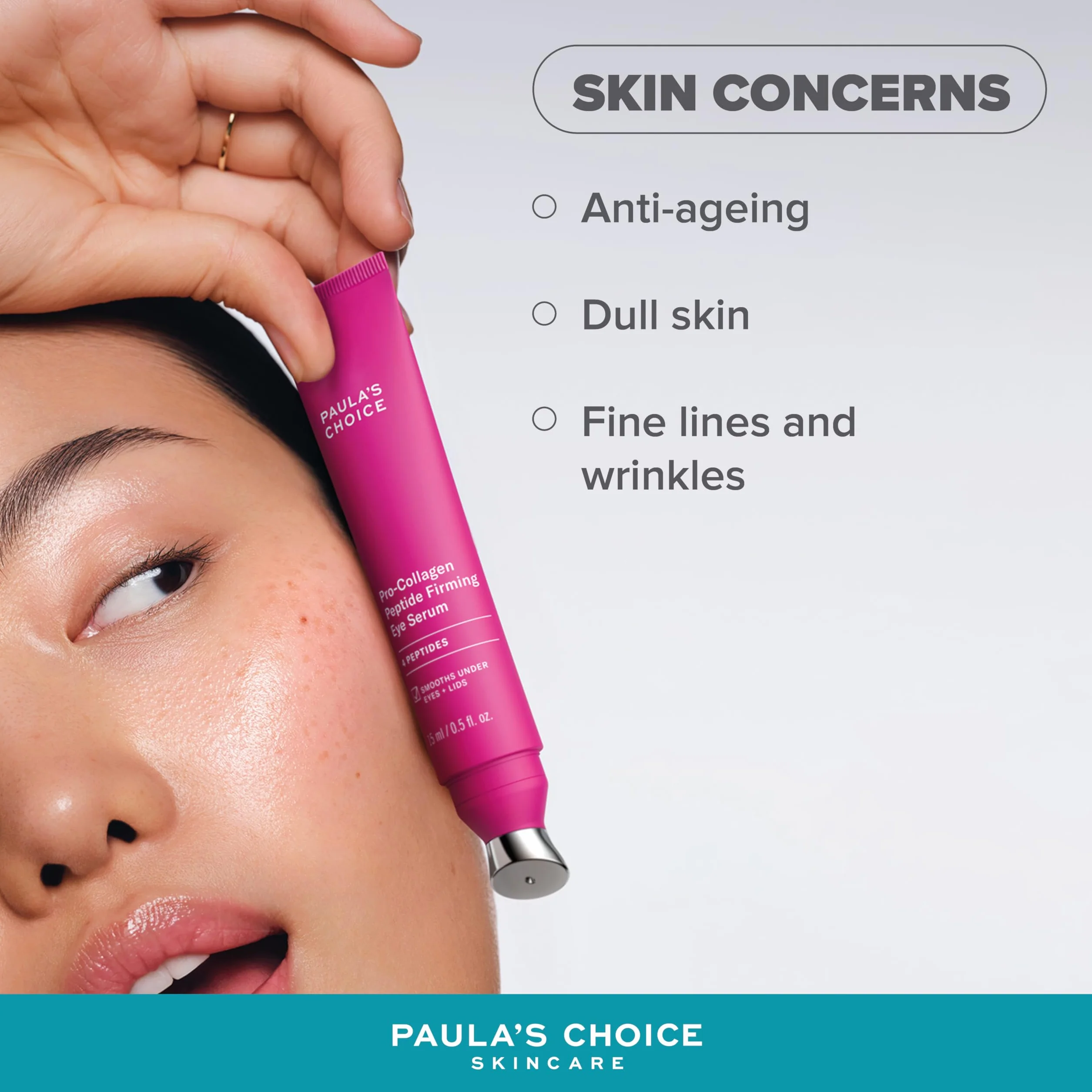 Paula's Choice Pro-Collagen Peptide Straffendes Augenserum, 15 ml | Anti-Aging Peptide Augenserum - Reduziert Schwellungen & Spendet Feuchtigkeit - Leichte Gel-Serum - Metallapplikator