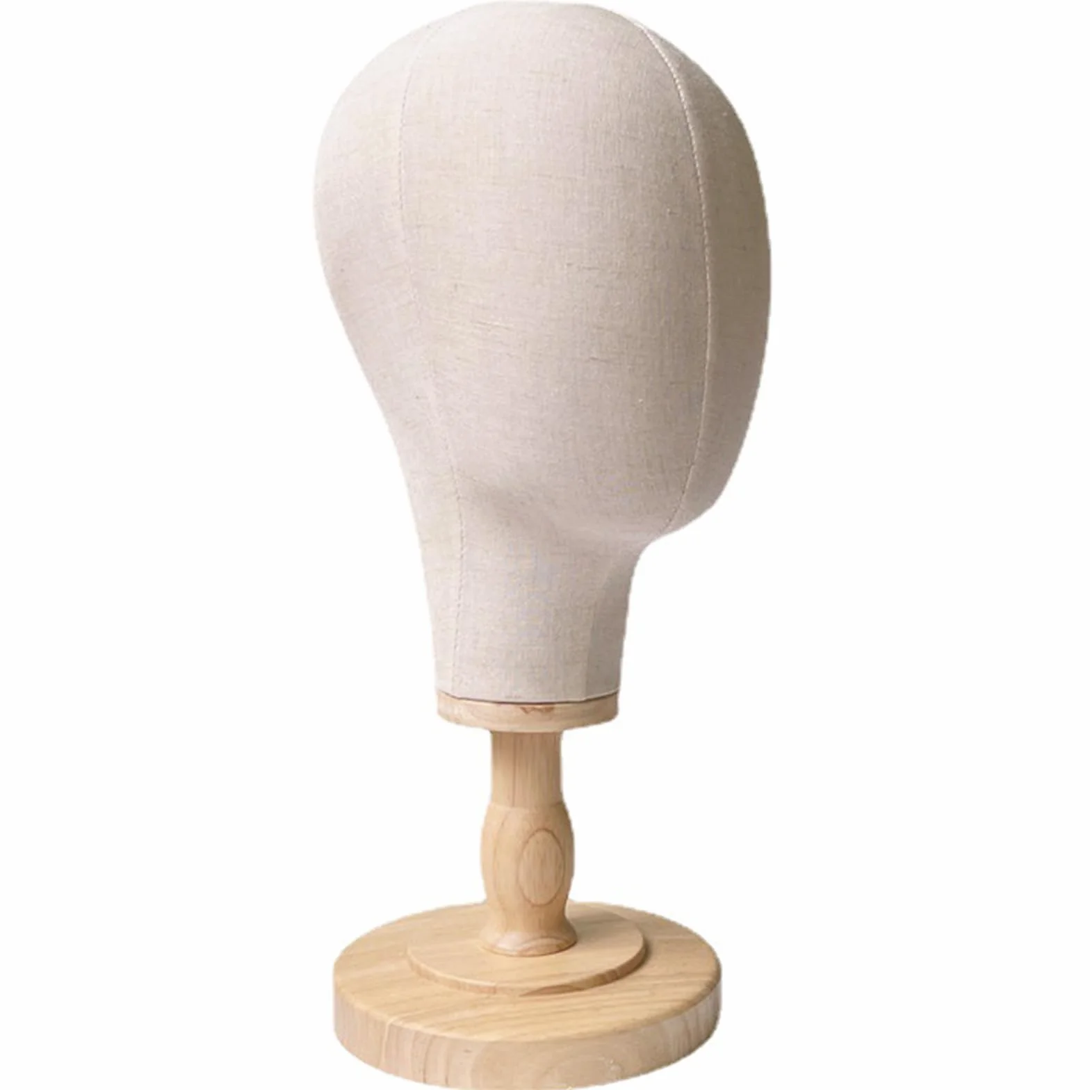 54CM Mannequin Perücke Kopf mit Holzständer, Abnehmbarer Perückenständer, Multifunktionaler Hutständer, Hut Ausstellungsständer, Stabiler Kuppel Modellkopf für Hüte, Heim, Salon, Barbershop, Kappen