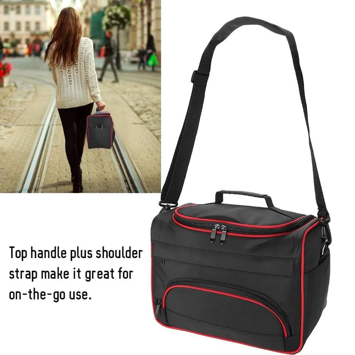 Petyoung Große Kapazität Pro Friseur Haar Ausrüstung Salon Werkzeug Tragetasche Reise Aufbewahrungstasche Tasche Schönheitssalon Werkzeug Aufbewahrungstasche (Color : Black)