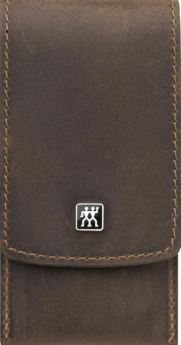 ZWILLING Maniküre-Set (3 teilig, Nagelpflege und Pediküre, Echtleder Etui, präzise, mit Kombi Nagelschere), Premium, Braun