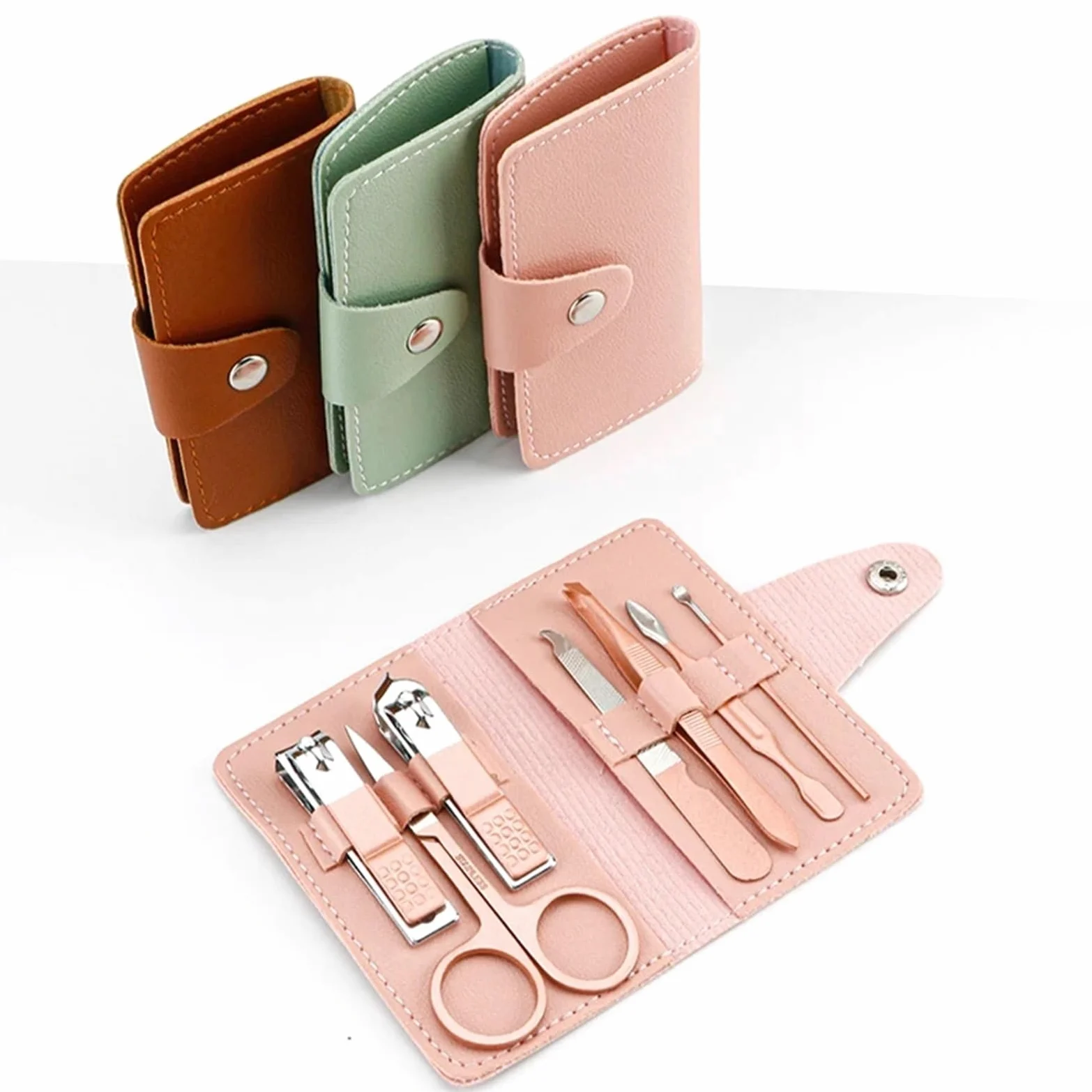Nagelpflege-Set, 7-teiliges Nagelknipser-Set for den Haushalt, Maniküre- und Schönheitswerkzeuge, tragbares, Körperpflege-Set | Bruin