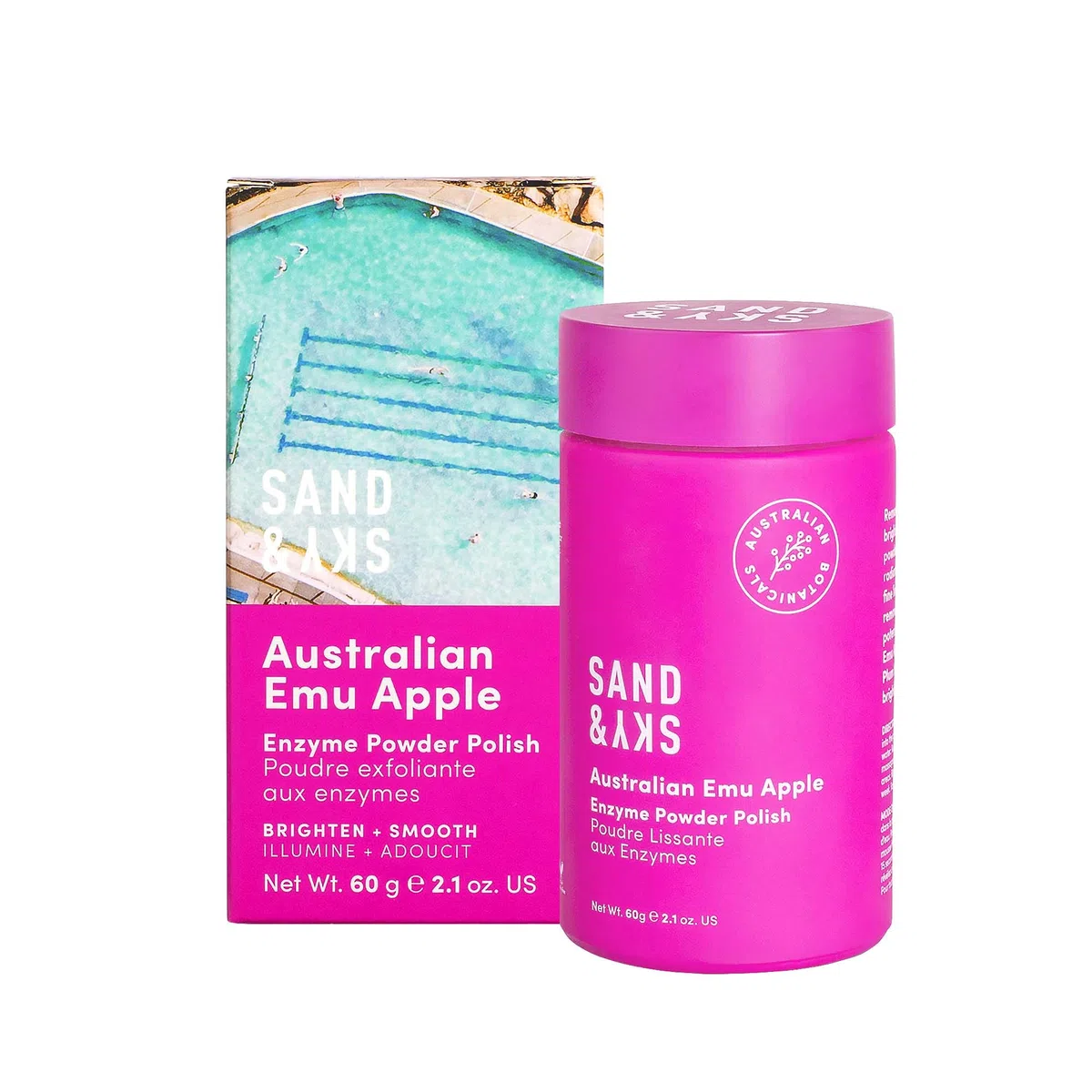 Sand & Sky Enzympeeling-Pulver mit Emu Apple aus Australien - Gesichtspeeling und Gesichtsreinigung mit Papaya-Enzymen, Jojoba-Öl & Vitamin C für Antioxidantien