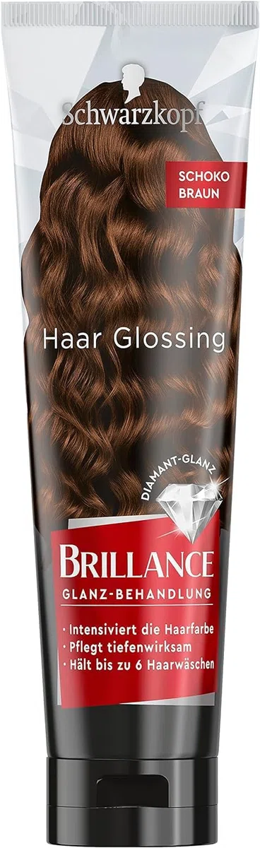 Brillance Glanz-Behandlung, Haar Glossing Schoko Braun 6 x 150 ml, temporäre Haarfarbe, die wie eine Haarmaske angewendet werden kann, hält bis zu 6 Haarwäschen