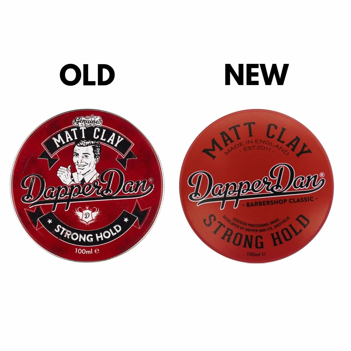 Dapper Dan Matt Clay Duo Pack, starker Halt, matte Haarstyling-Clay für Männer, wasserbasierte Formel, Duft von geräuchertem Safran & Leder, 2 x 100ml