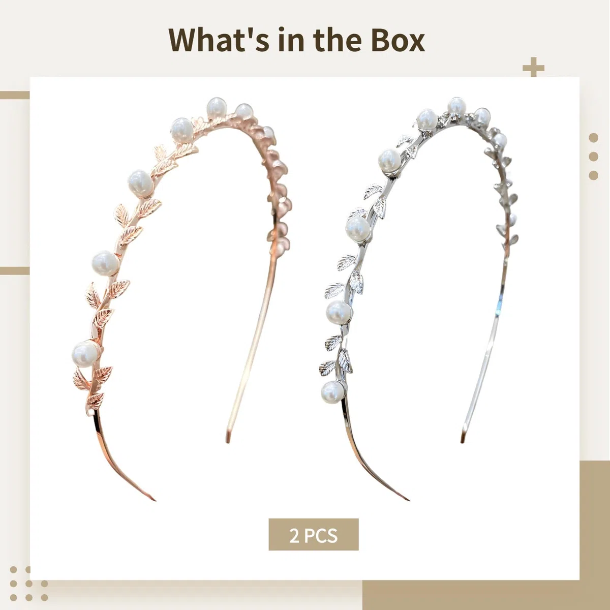 2 Stk. Blumen-Perlen-Haarreif für Hochzeit, Haaraccessoire, verstellbarer Metall-Kopfschmuck in Silber und Roségold, passend für Blumenmädchen und besondere Anlässe, mit zartem Blütendesign