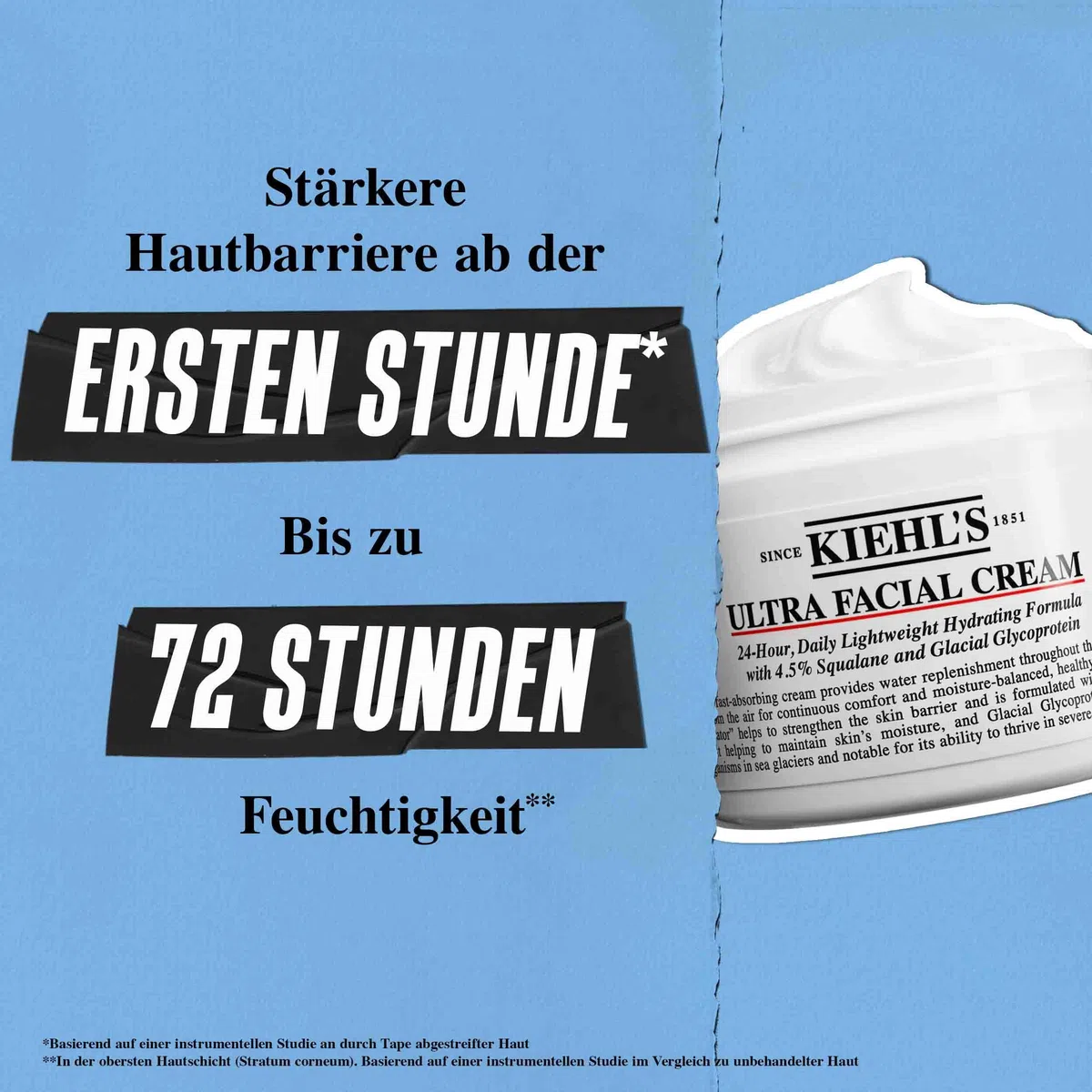 Kiehl's Ultra Facial Cream, intensiv pflegende Gesichtscreme mit Squalan für 72h Feuchtigkeit, stärkende Gesichtspflege für jeden Hauttyp und eine intakte Hautbarriere