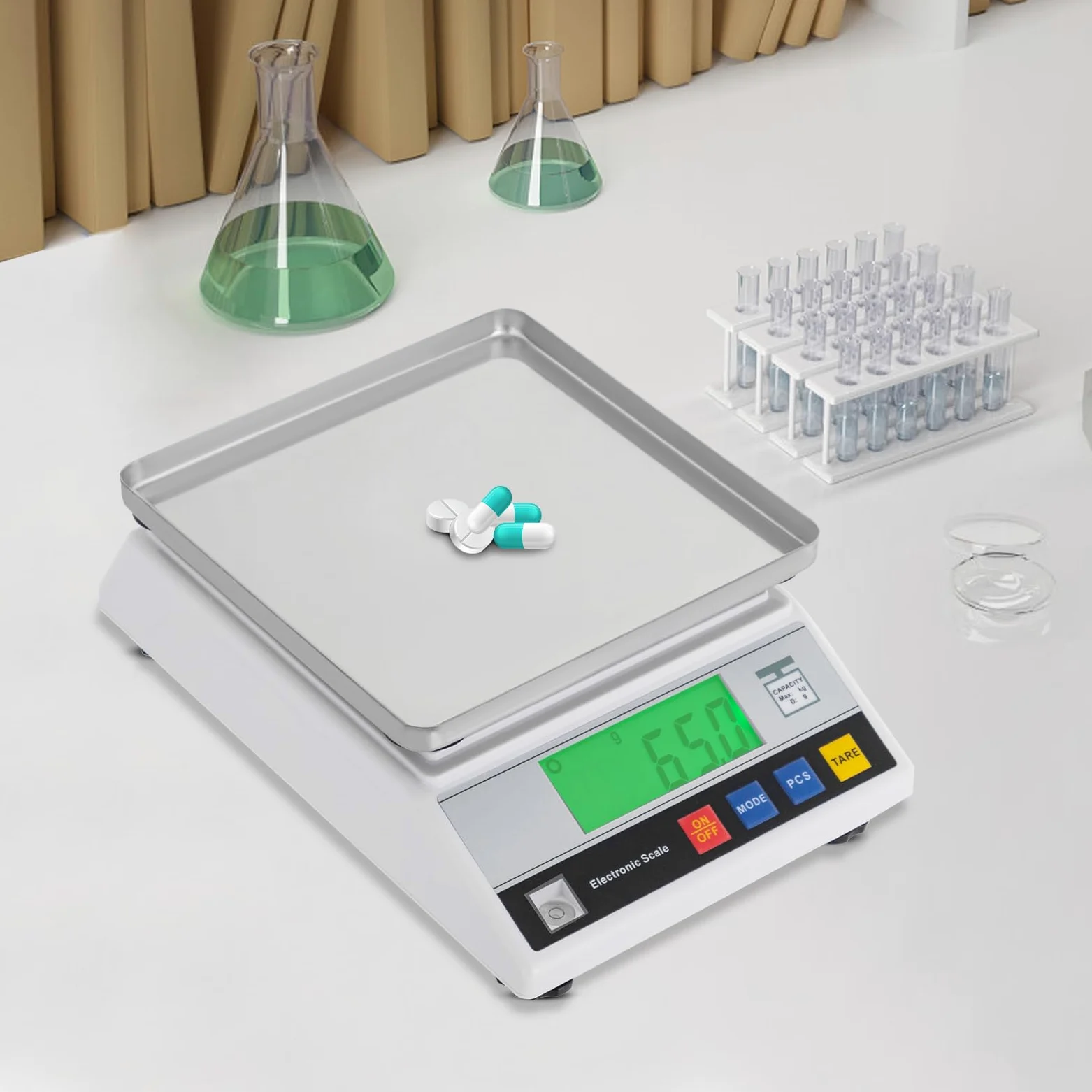 Präzisionswaage 6kg 0.1g Küchenwaage Digital Waage Küche Feinwaage Genau Küchenwage Kitchen Scale Elektronische Laborwaage mit LCD Display Tara Zählfunktion für Labor Küche Lager