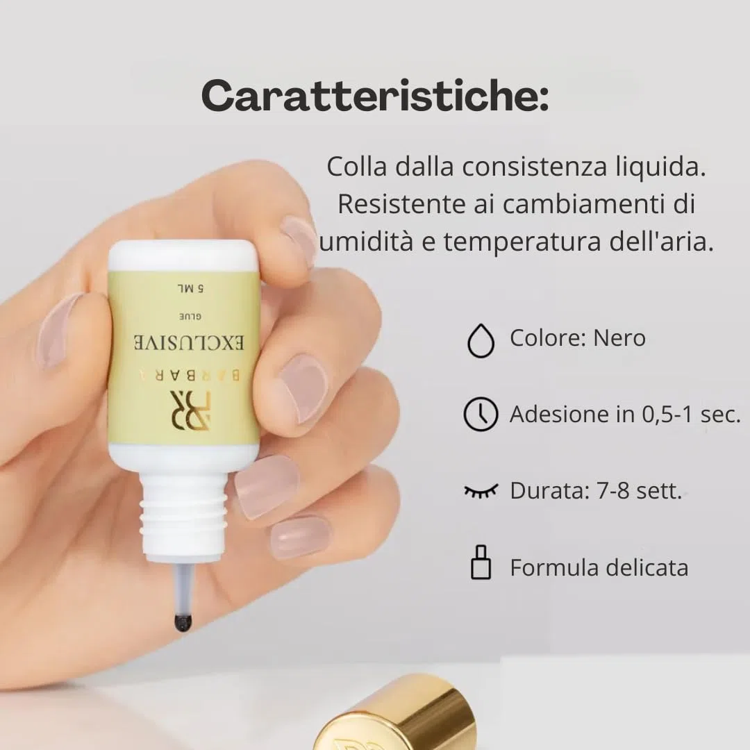 Professioneller Wimpern Kleber Extensions BARBARA „Exklusiv“ | Dauerhaft bis zu 8 wochen | Wimpern Kleber Sensitiv für Empfindliche Augen - Minimale Dämpfe | Sehr schnelle 0,5-1 Sek |