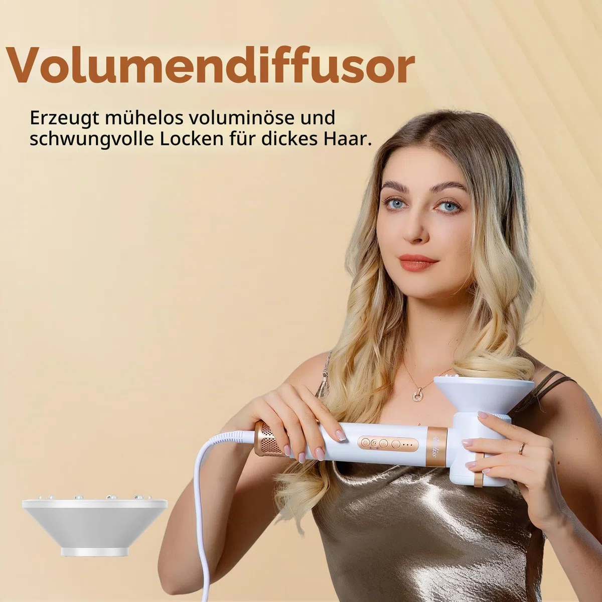 UKLISS 7 in 1 Hairstyler, Pro Haarstyler & Haartrockner Set mit Warmluft Lockenbürste, 1400W Hair Dryer, Rundbürstenföhn, Warmluftbürste, Haarföhn, Thermal Brush, Geschenke für Frauen Haarstyling