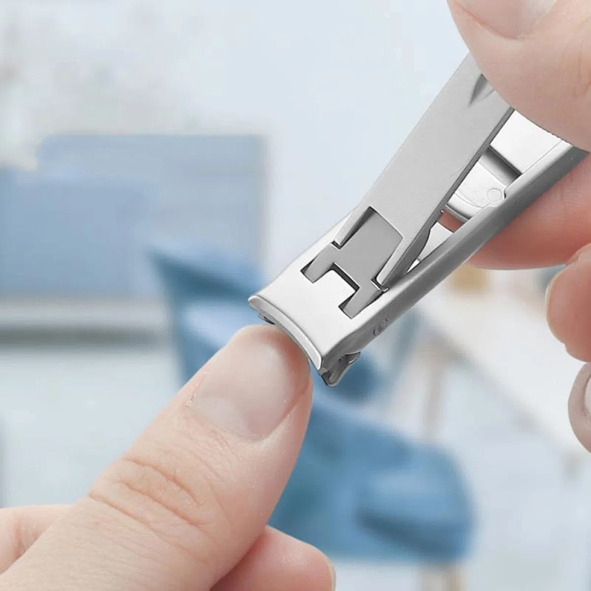 Nagelknipser, faltbares, doppelseitiges Nagelknipser-Werkzeug, präzises Trimmen, spritzwassergeschützter Trimmer, Schere, Edelstahl, Maniküre- und Pediküre-Werkzeug