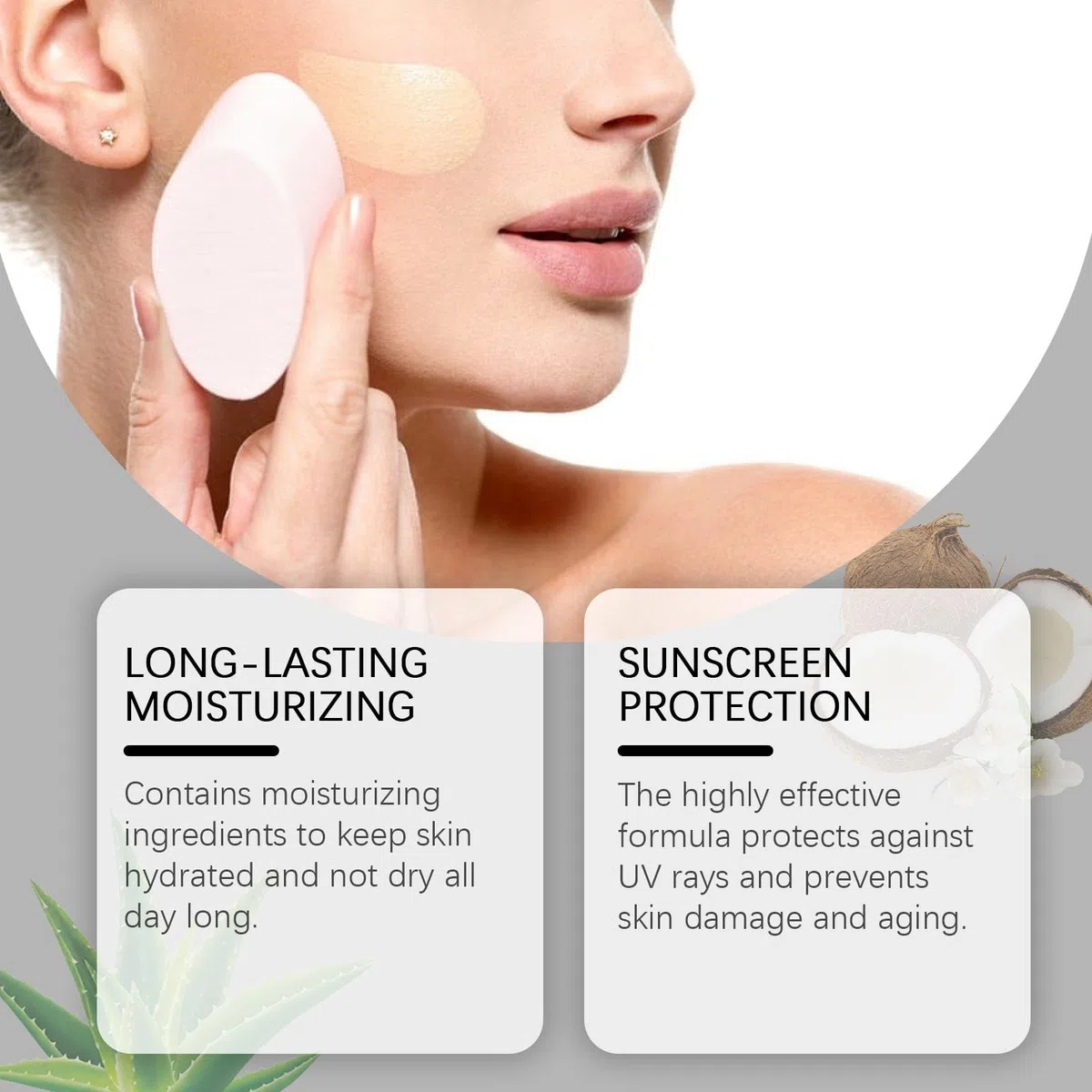 Changing Foundation (2 Piece) - 2-teiliges Make-up-Foundation-Set, langanhaltende, atmungsaktive Make-up-Basis