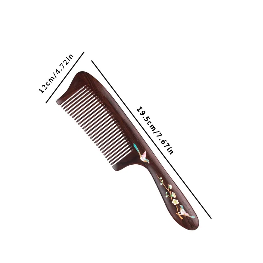 Haarkämme, handgefertigt, bemalter Haarkamm aus Ebenholz, Kamm für Männer und Frauen, geeignet für zu Hause, tragbar, tragbarer Kamm für Haarstyling, Haarbürste