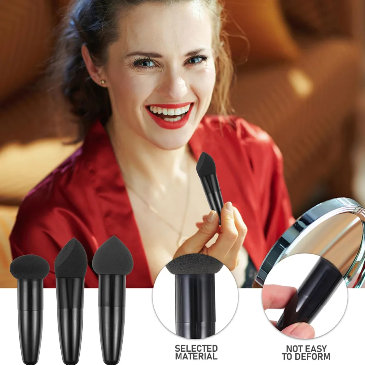 6stücke Teiliges Make up Schwamm Beauty Makeup Pens aus Premium Weiche Foundation Sponge Brush für Flüssige und Puderkosmetik Tragbar und Hautfreundlich für Alltag und Sharing