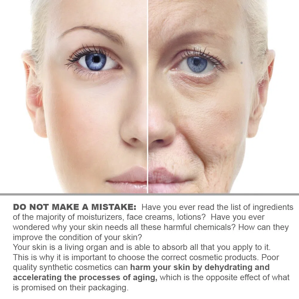 Gesichts-Feuchtigkeitscreme. Bio & 100% Natural Face Feuchtigkeitsspendende Creme für empfindliche, trockene & normale Haut – Anti-Aging und Anti-Falten-, für Damen und Herren.