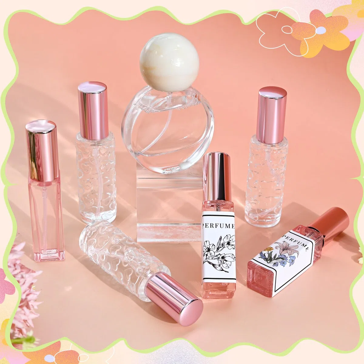 Parfüm Selber Machen Set, Damen Perfume Oil Making Kit, Kreative Bastelset Erwachsene DIY mit Ätherisches Öl, Langlebiges Mini Düfte als Geschenk für Frauen/Mädchen/Männer
