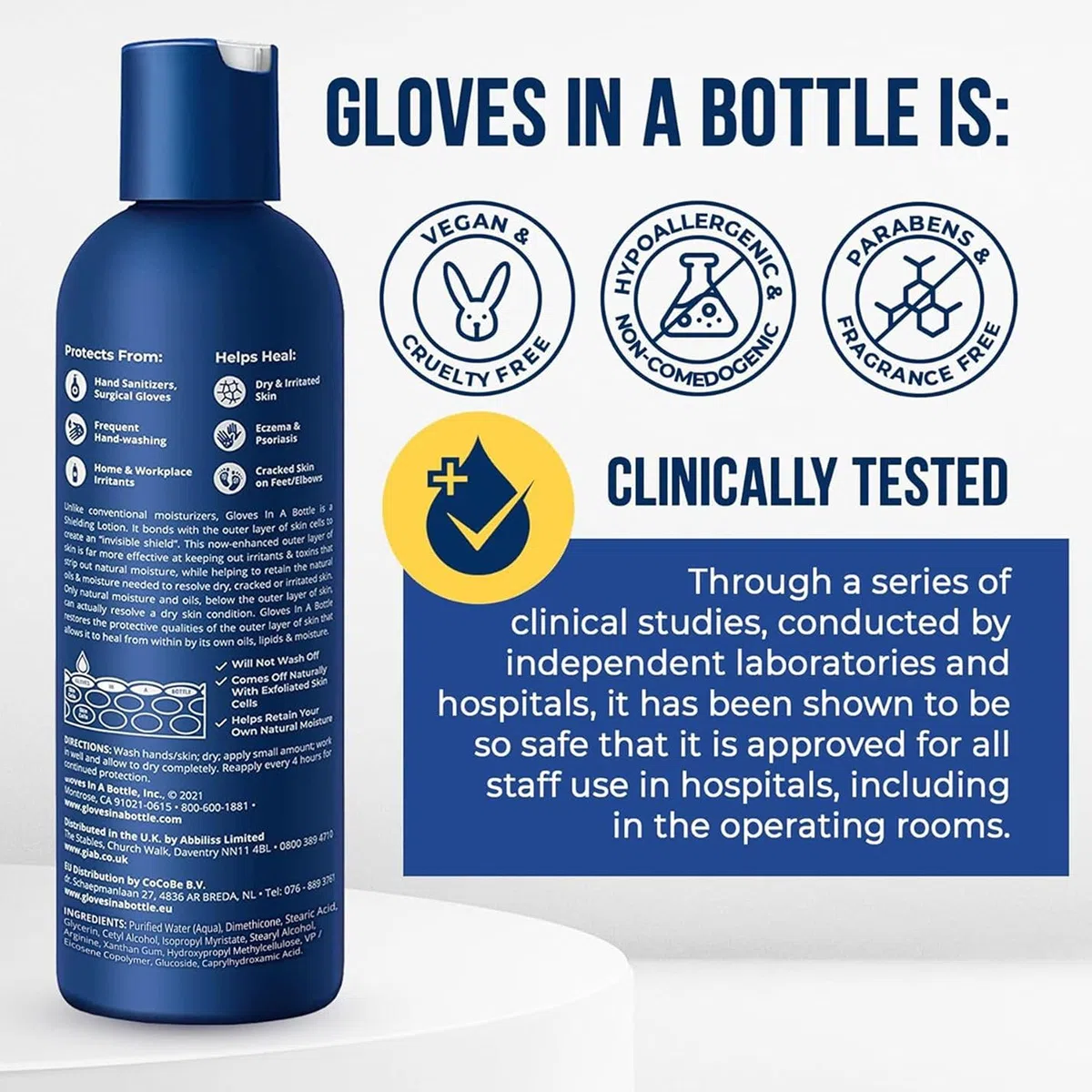 2 x Handschuhe in eine Flasche Feuchtigkeitsspendende Abschirmung Lotion 240 ml + 1 Pumpe Spender