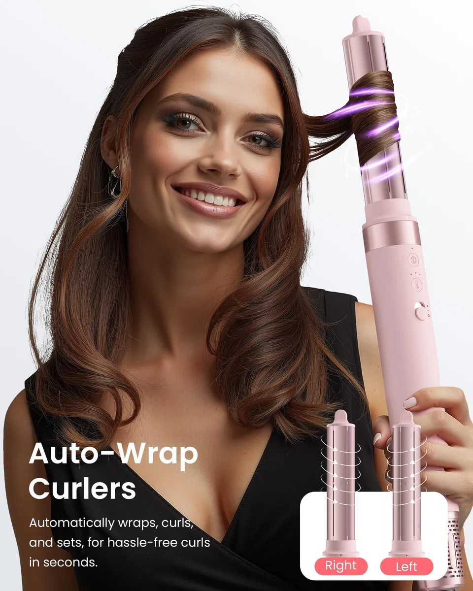 MESCOMB 5 in 1 Hairstyler Set, 110.000 U/min High-Speed Airstyler mit Ionen Haartrockner, Lockenstab & Volumenbürste