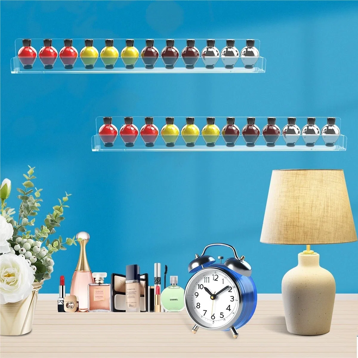 Nagellack Organizer Nagelzubehör Nagellack Regal Wand Acryl Klar Rack Sonnenbrille Organizer Multi-Zweck Maniküre Zubehör(3pcs)