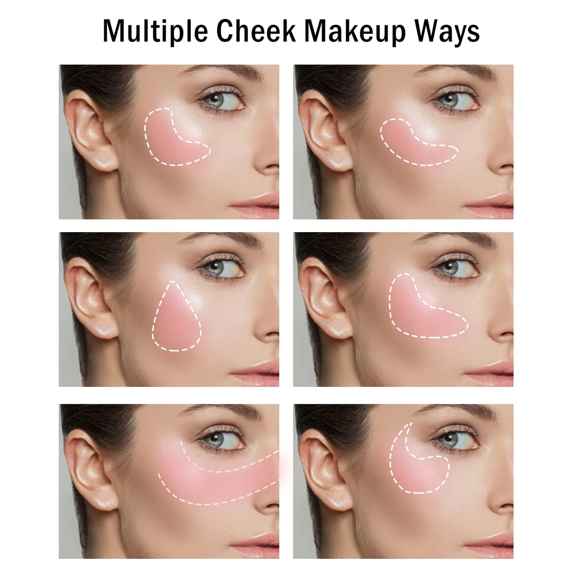 Boobeen Loose Powder Blush Air Cushion Blush, Natural Blusher für Wangen, Highly Pigmented Blush Makeup Easy to Blend Makeup Blushin, All Day Wear