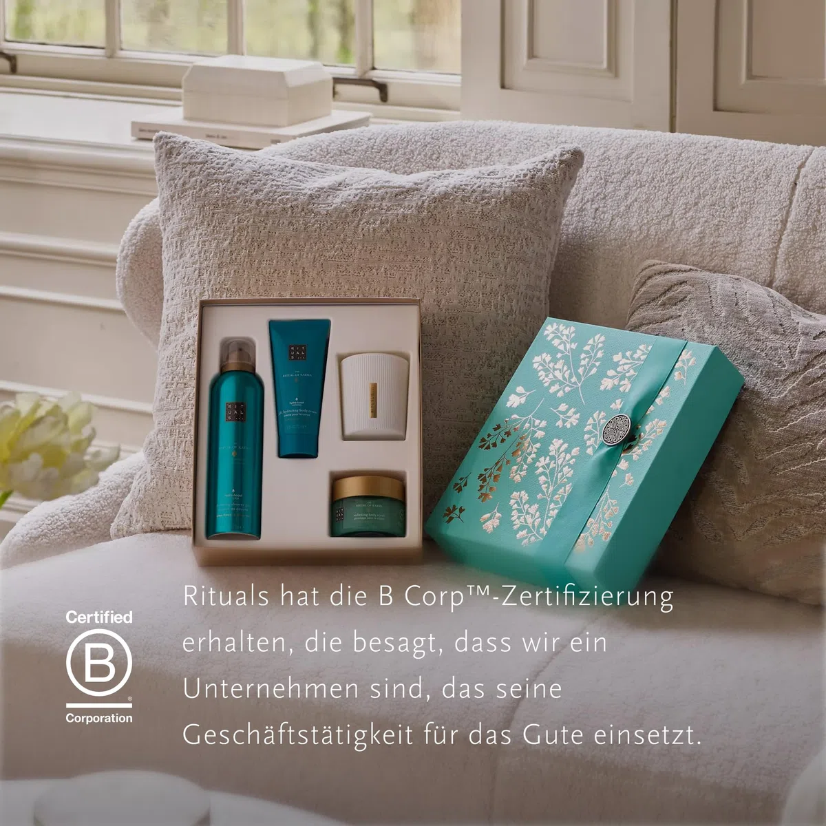 RITUALS Geschenkbox The Ritual of Karma Medium Geschenkset Körperpflegeprodukte Lotus weißem Tee