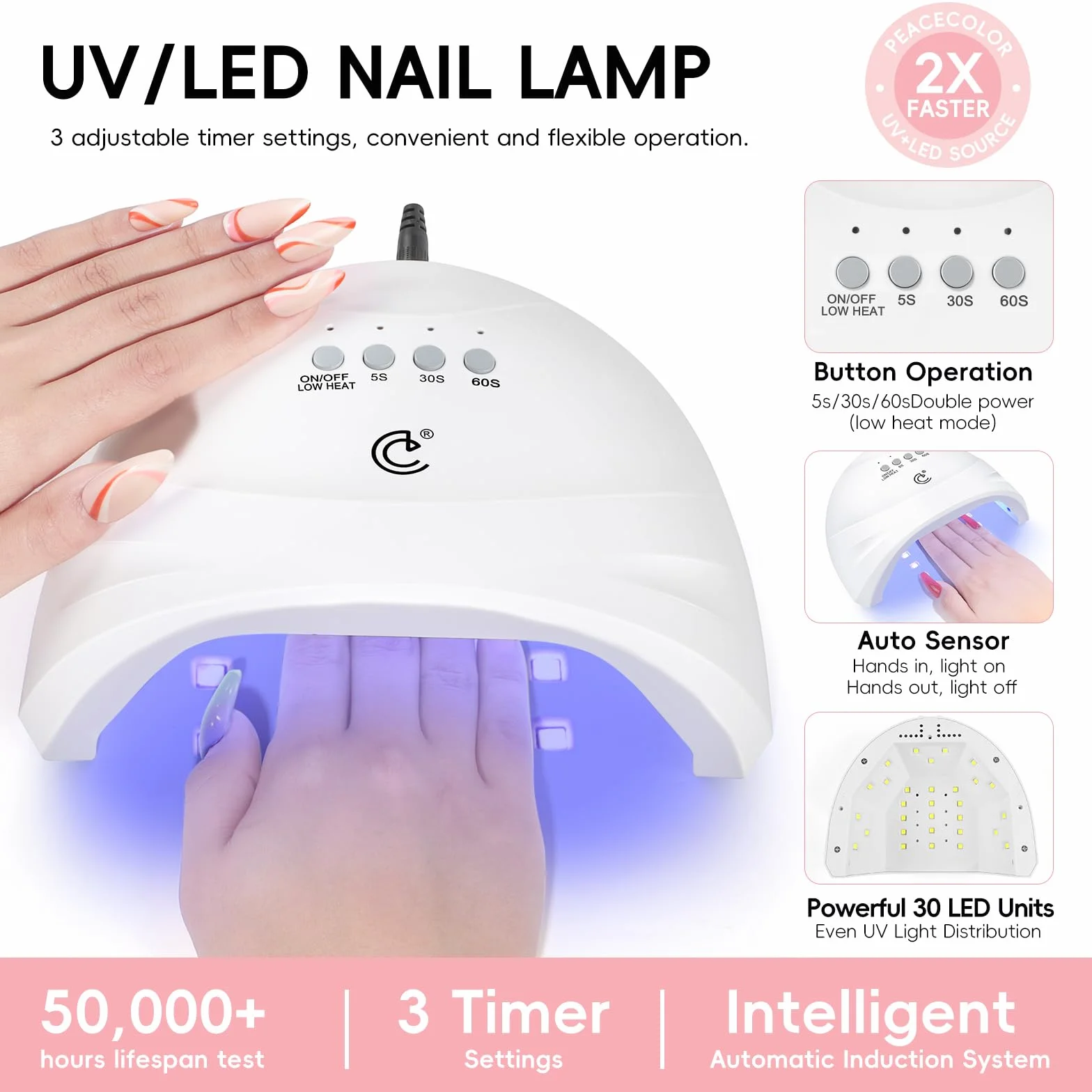 PEACECOLOR UV Nagellack Set mit UV Lampe Elektrische Nagelfräser, 35+5 Gel Nagellack UV mit Base Coat Top Coat Gel Nägel Set Nagelset Gelnägel Starterset Maniküre Geschenk für Frauen