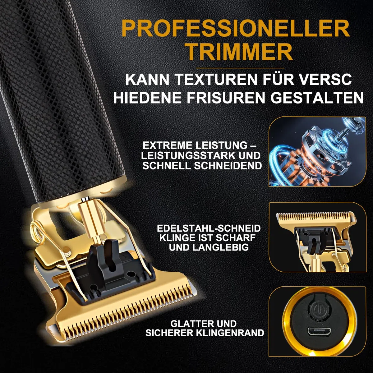 Haarschneidemaschine Set Herren - 5-in-1 schnurloser Haarschneider mit LED-Bildschirm, verstellbarem Bart- & Schnurrbart-Trimmer, selbstschärfende Klingen, leise Haarschnittmaschine, bestes Geschenk