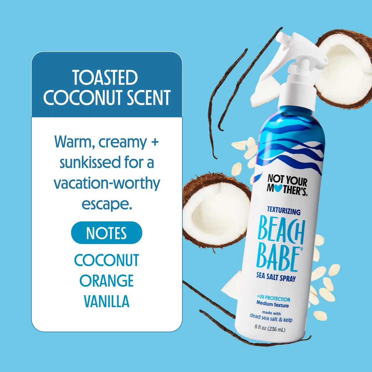 Not Your Mother's Playa Babe Sea Salt Spray (3 Stück) – 8 Fl Oz – Texturierendes Spray für trockenes Haar – verleiht dem Haar Textur und Granulat mit einem matten Finish