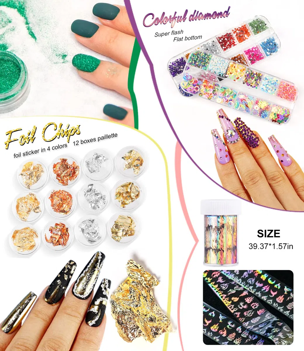 Nagelfräser für Gelnägel mit UV Lampe für Gelnägel set,nagelfräser,Nagelzubehör, Acrylic Powder,Nagelfeilen,Nagelstudio Set für UV Nageldesign Gelnägel Nagelset Nail Art Geschenke Frauen