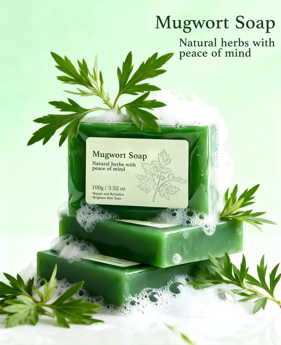 Natürliche Beifuß Seife, Beifuß duftende natürliche Öl Seife Extrakte Dusche,Tiefenreinigung Seifen Frauen Männer,die Reinigung Bad, moisturizing, handgemachte Bar mit dichten Schaum (8pcs)