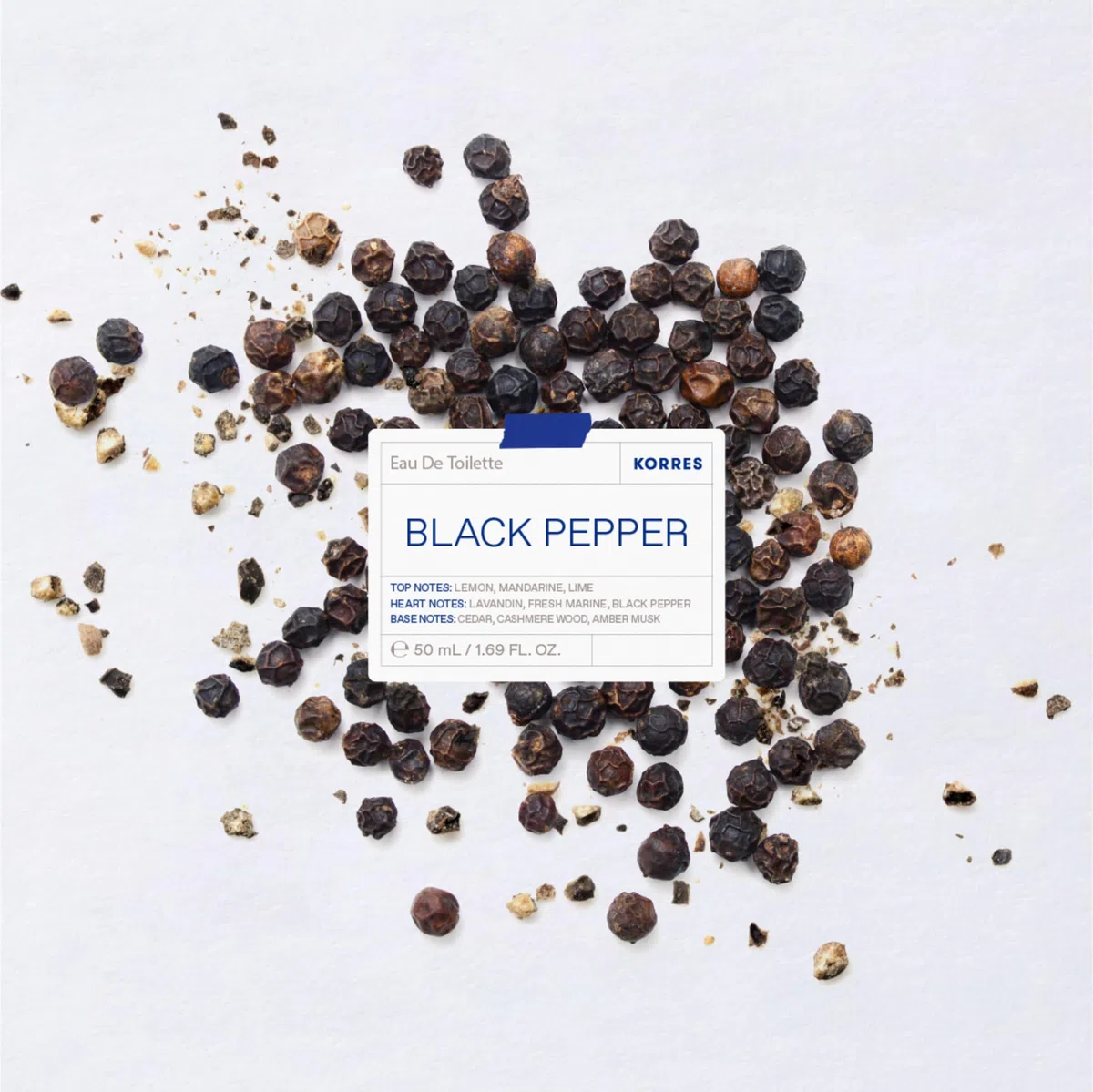KORRES Black Pepper Eau de Toilette für Ihn, holzig-zitrischer Herrenduft mit schwarzem Pfeffer, Kaschmirholz & Ambra, veganer Männerduft, 100 ml