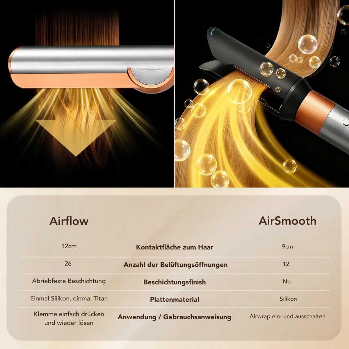 AirSmooth-Finishing-Aufsatz für Dyson Airwrap, zur Verwendung auf trockenem Haar, Nutzt starken Luftstrom, um Spannung für glattere Styles zu erzeugen, kompatibel mit HS01/HS05/HS08, Schwarz