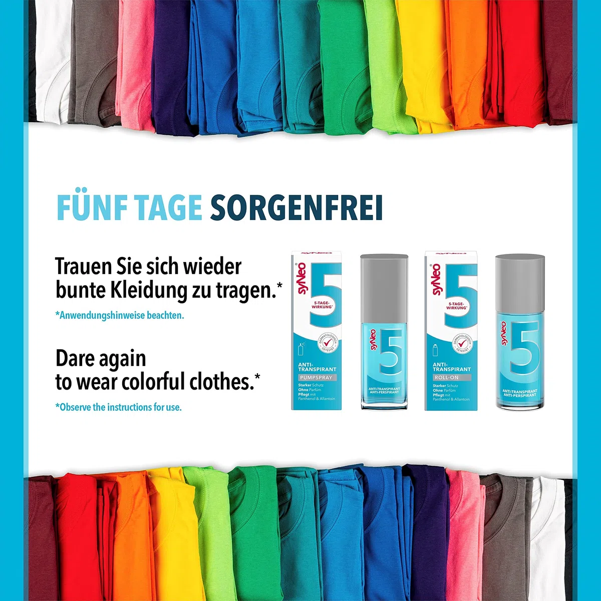 syNeo 5 Antitranspirant Deo Pumpspray – 5-Tage-Wirkung – gegen starkes Schwitzen, Schweiß & Geruch – für Body, Hände & Gesicht – dermatologisch getestet – für Damen & Herren – Made in Germany – 30 ml