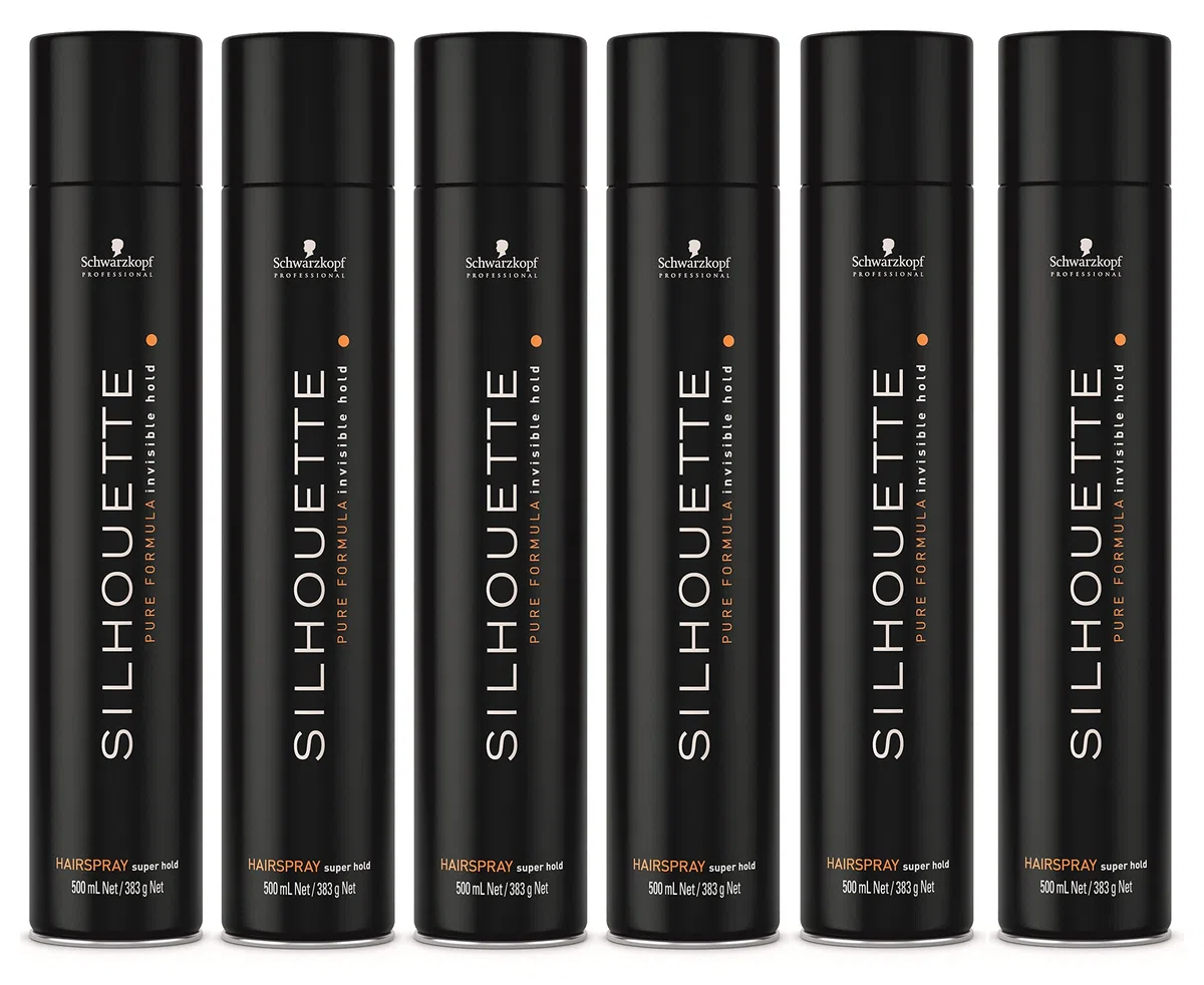 6 x Schwarzkopf Silhouette Super Hold Hairspray 500 ml.