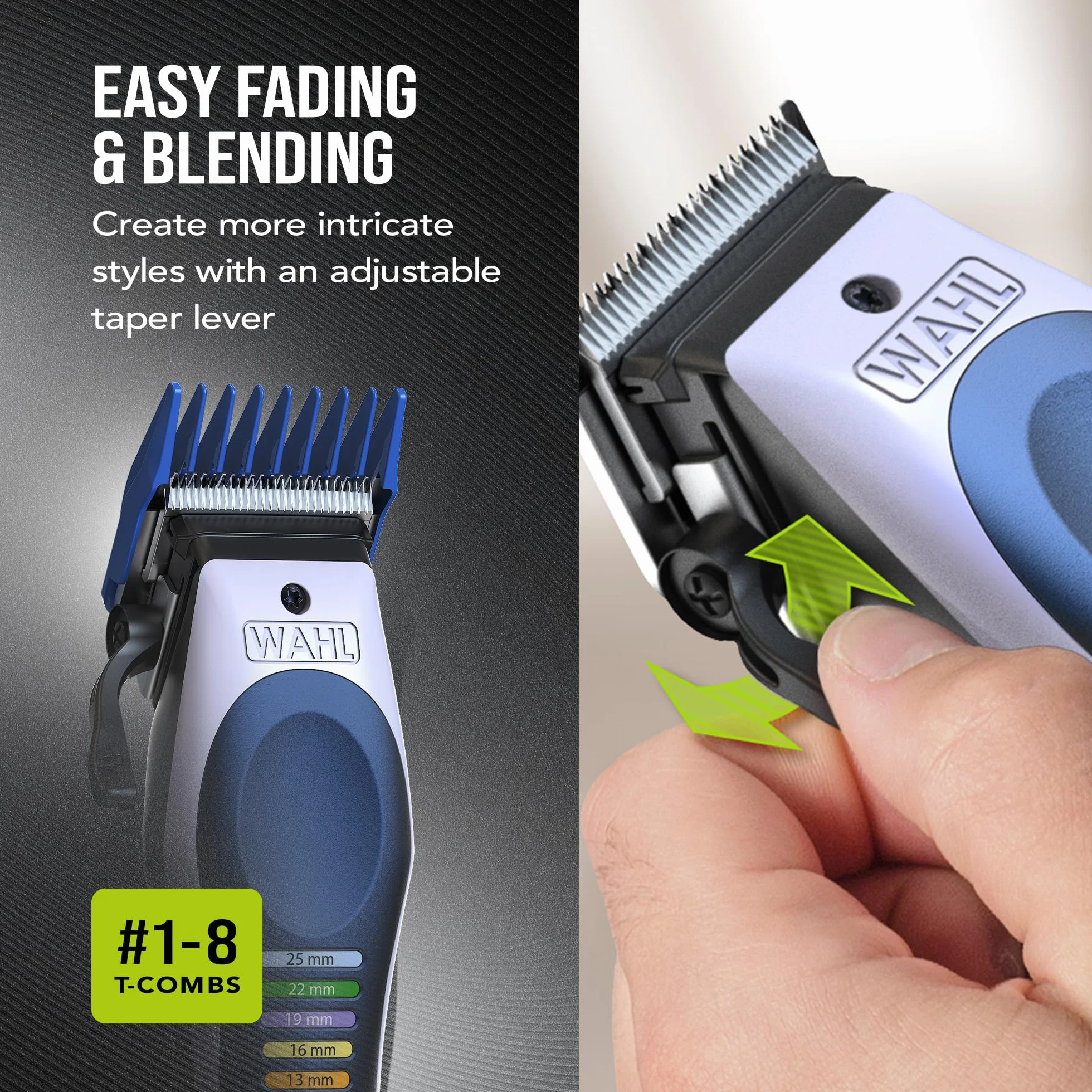 WAHL Color Pro Lithium Combi Kit, komplettes Haircut Kit, Verstellhebel für ultimative Kontrolle der Schnittlänge, ultrastarker Akku, Trimmen für den letzten Schliff & Bartpflege, Schere & Haarkamm