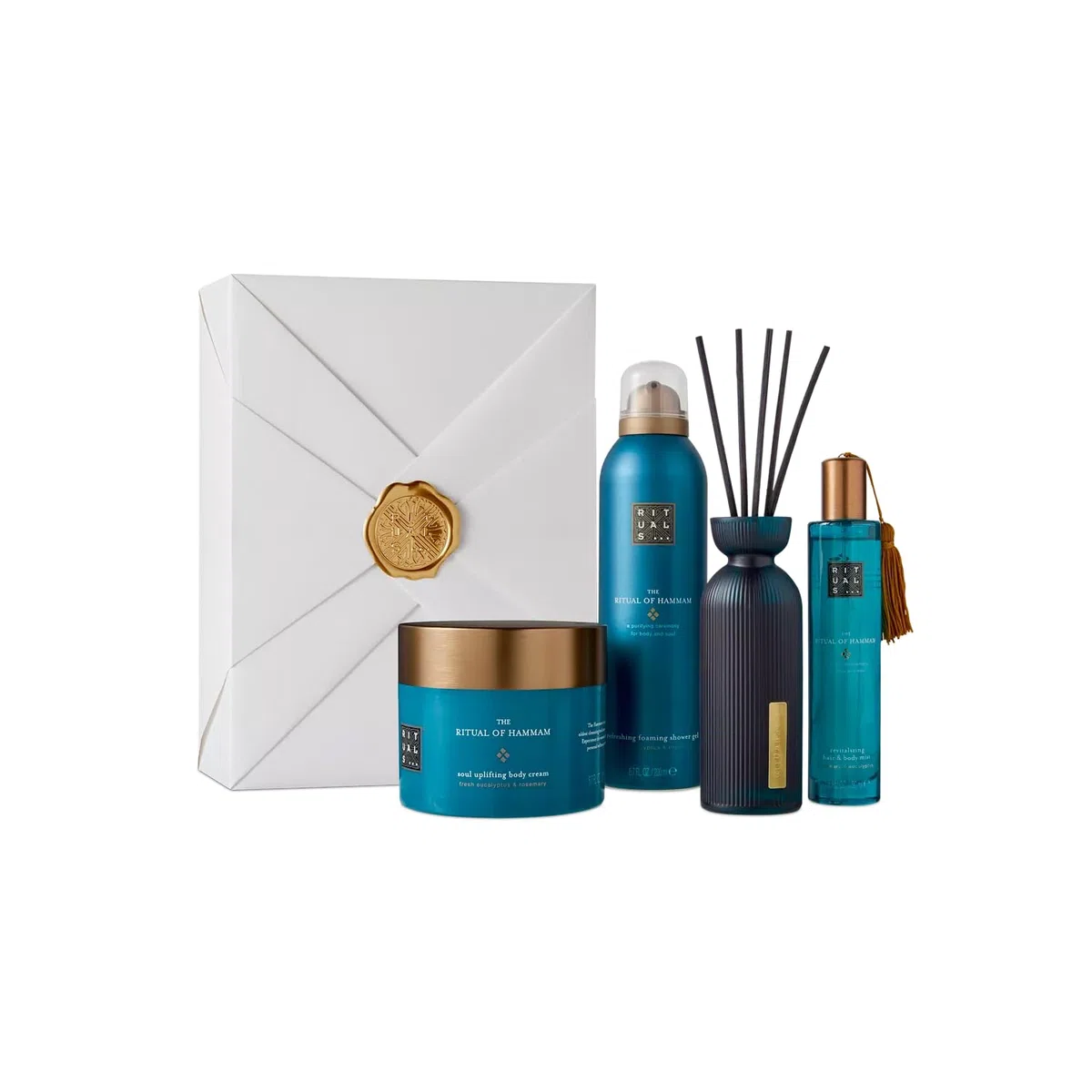 RITUALS Geschenkbox The Ritual of Hammam, L – Geschenkset bestehend aus 4 Körperpflege Produkten mit Eukalyptus und Rosmarin – Reichhaltig und erfrischend