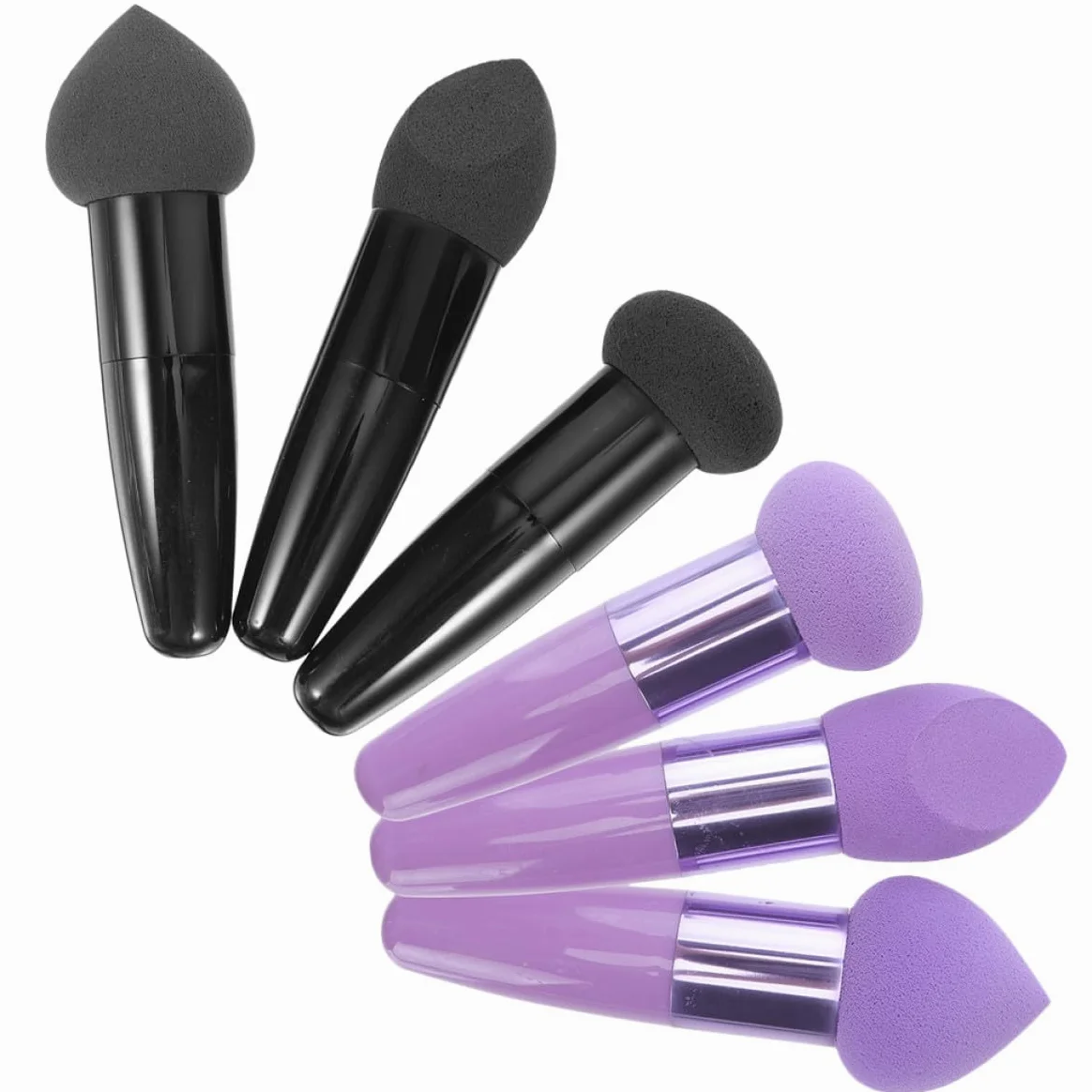 6stücke Teiliges Make up Schwamm Pen Tragbare Beauty Puff Stifte mit Griff Elastische Hochdichte Kosmetikschwämme für Foundation Concealer Puder Praktisches Make up Gadget