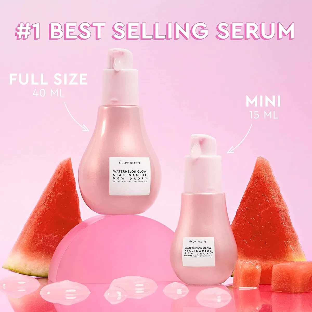 Glow Recipe Watermelon Glow Niacinamide Dew Drops 40ml, hyaluronsäure,vitamin,vitamin e, für Hydration