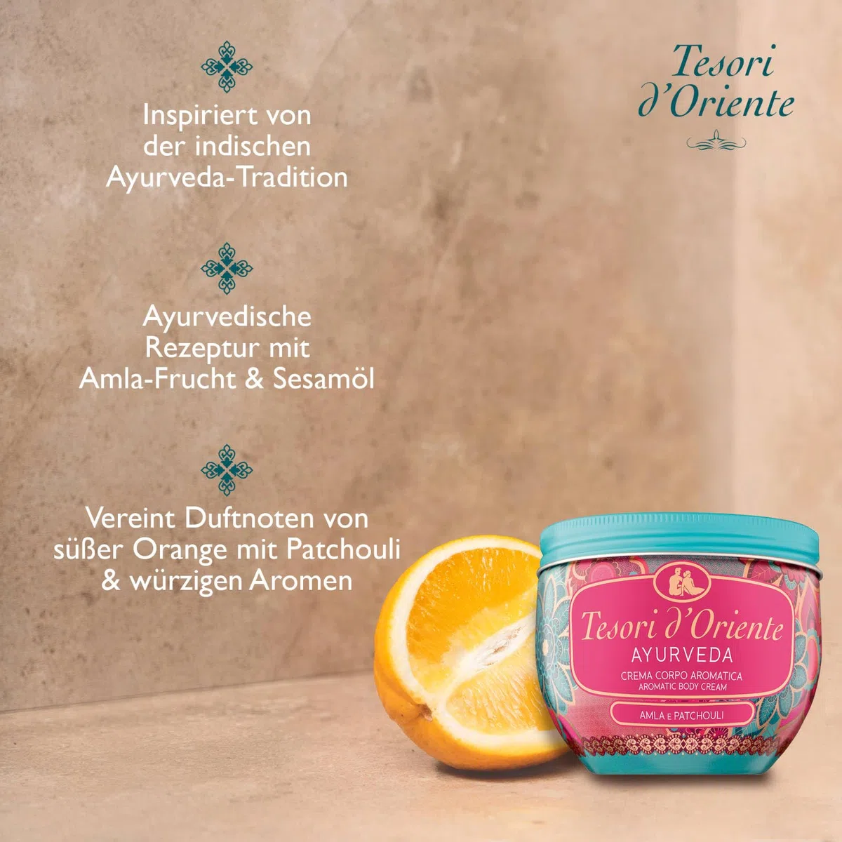 Tesori dOriente Creme Körpercreme Ayurveda Aloe Vera Calendula cream zarte Haut aromatische Körpercreme 6x 300 ml, Wellness-Rituale für Körper & Sinne