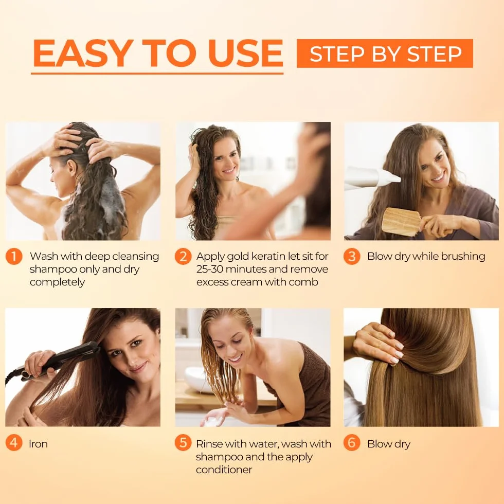 Karseell Keratin Haarglättung Set, 12 Wochen Professionelle Haarglättung für den Heimgebrauch, Glätten und Glattes Haar, für Alle Haartypen