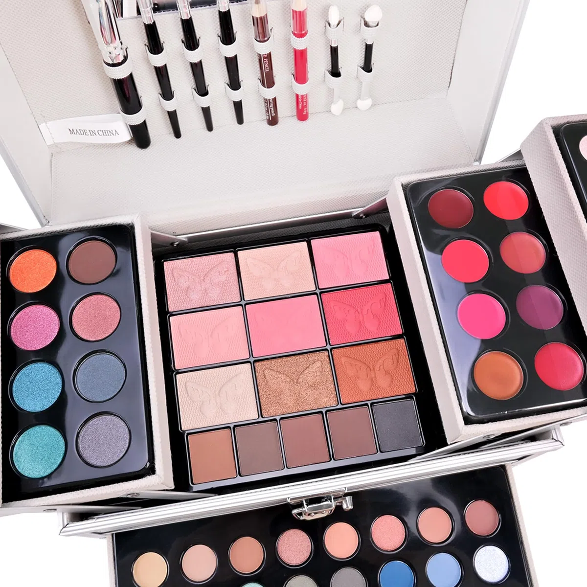 Schminkkoffer Gefüllt, RoseFlower Alles in Einem Makeup Kit Schminkkoffer Gefüllt mit Schminke für Anfänger oder Profis, Make-Up Set inklusive Lidschatten, Lipgloss, Rouge, Eyeliner, Mascara