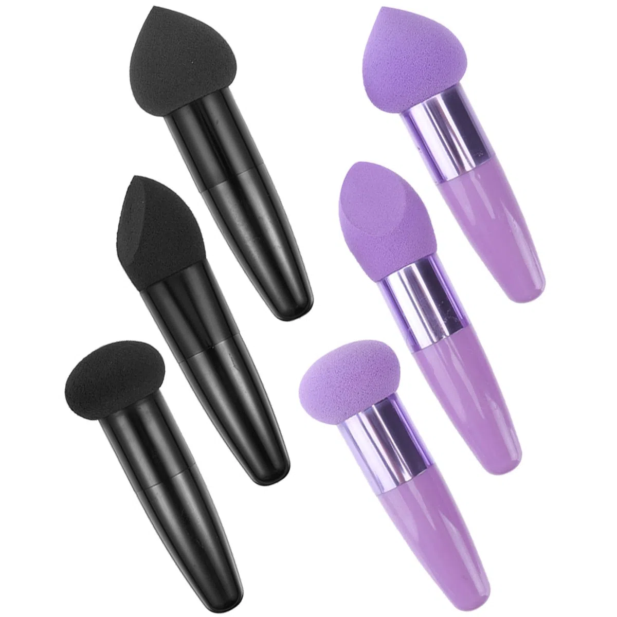 NUOBESTY 6 Stück Make Up Puff Stifte mit Latex Formstabiler Make Up Schwamm Tragbare Kosmetikwerkzeuge für Präzises Auftragen und Reisen