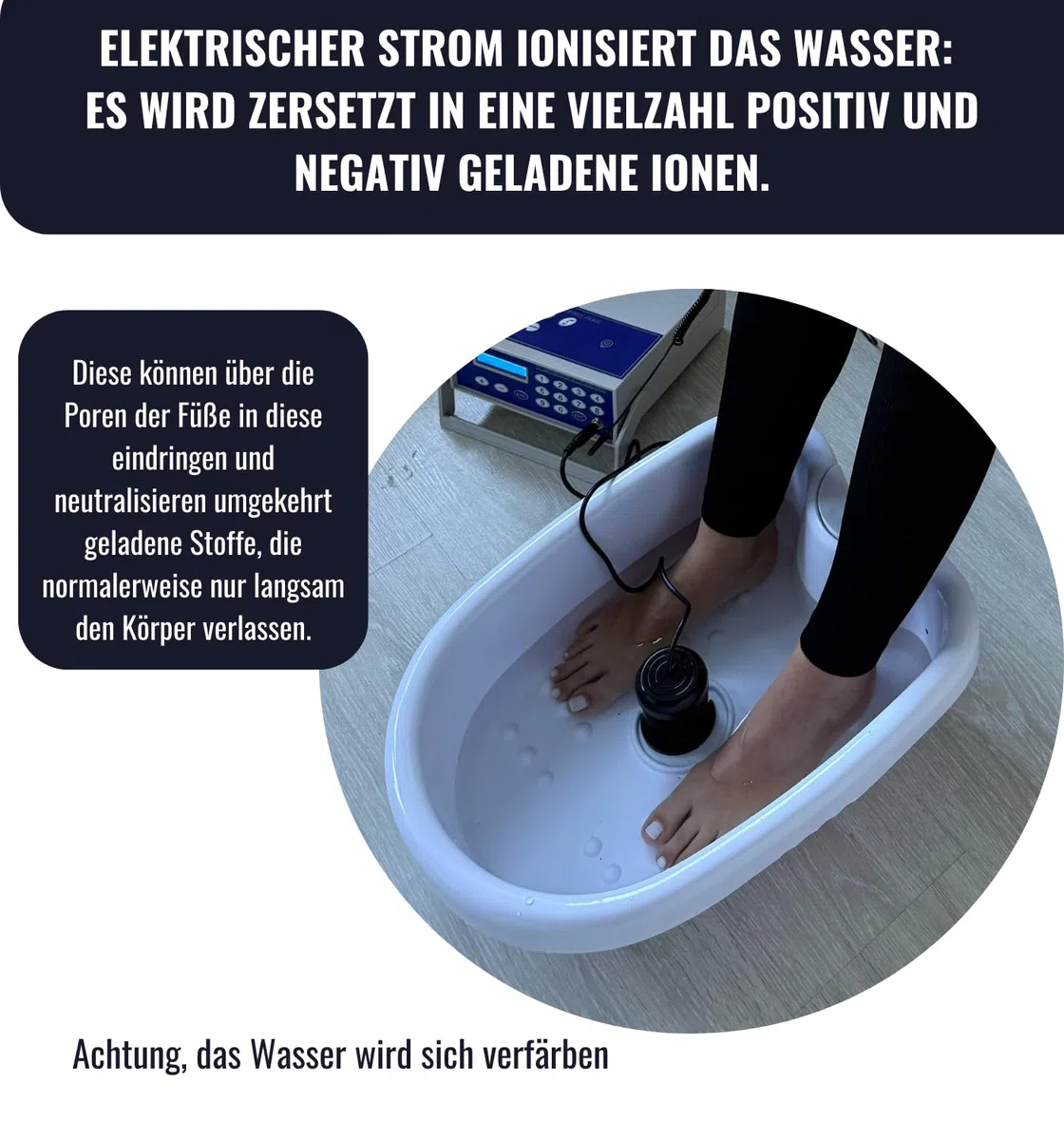 Ionen Fußbad DELUXE Set im Alu-Koffer – Ion Cleanser Elektrolysegerät mit LCD-Display, 3 Ion-Arrays, Infrarot-Hüftgurt, Fußwanne & Aktivierungssalz | Hydro-galvanisches Detox-Set | CHI-ENTERPRISE