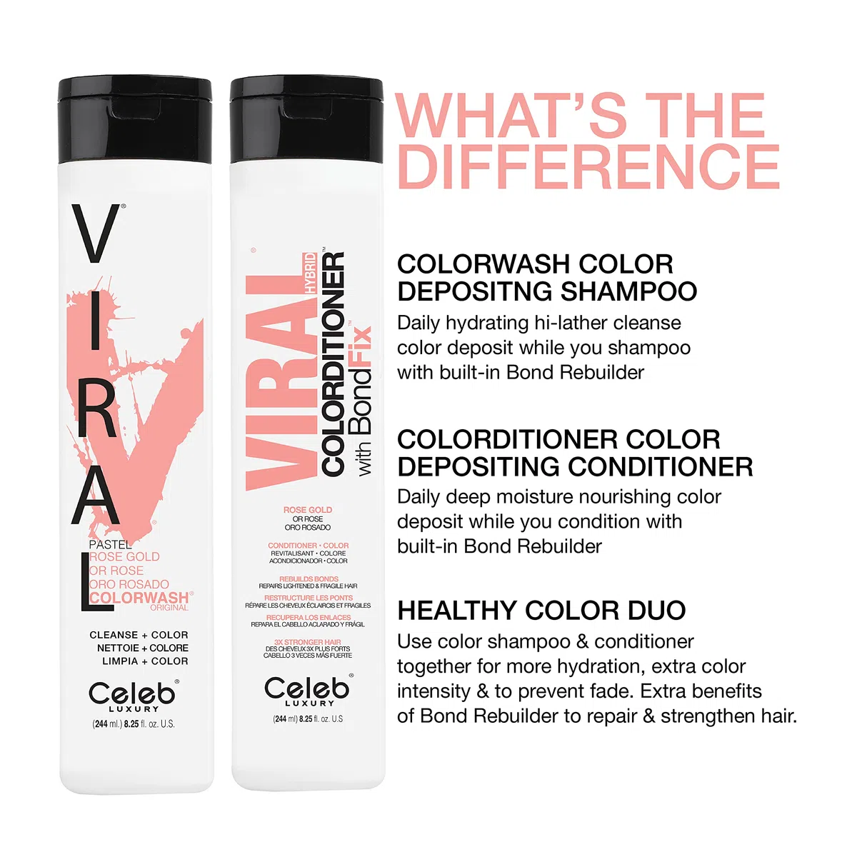 Celeb LUXURY Viral COLORDITIONER Pastel Rose Gold, 244ml